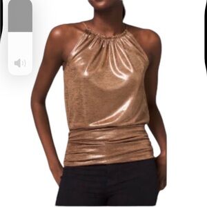 White House Black Market Shimmering Bronze Halter Top